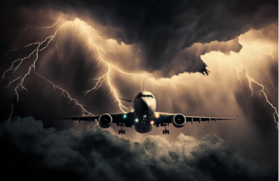 Молния прожгла крыло самолёта на подлёте к Новосибирску