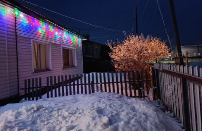 Каргатцы начали украшать усадьбы к Новому году